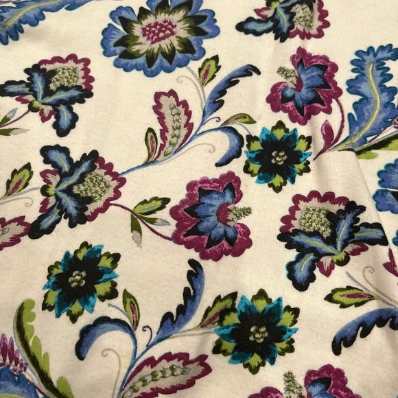 [L] J. Jill Perfect 100% Pima Cotton Cream Chinoiserie Garden Tunic Floral Print - Picture 5 of 7